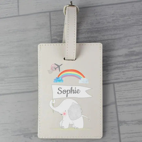 Personalised Elephant Cream Luggage Tag: 1 - Luggage Tags By Gift Moments