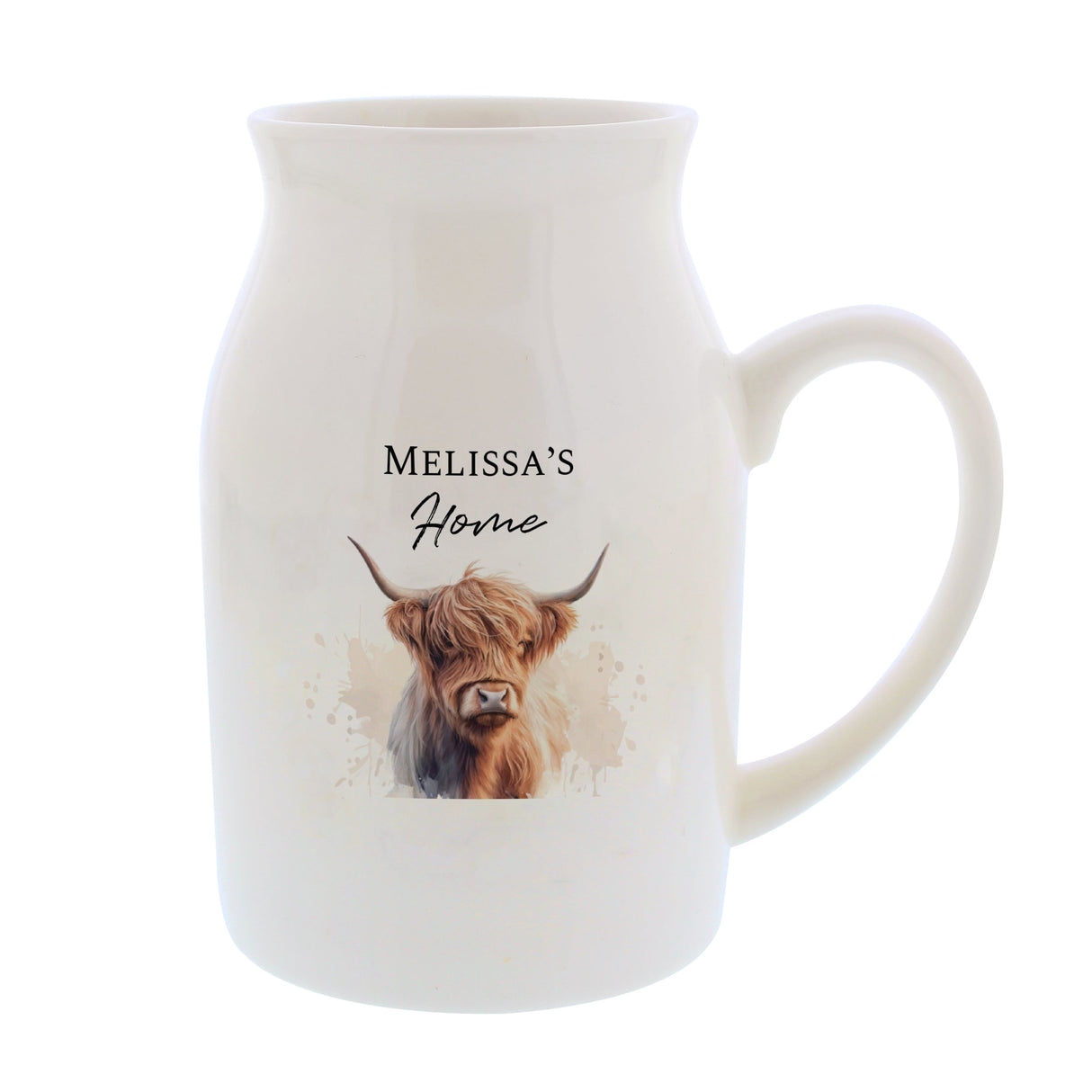 Personalised Highland Cow Flower Jug Vase: 5 - Vases By Gift Moments