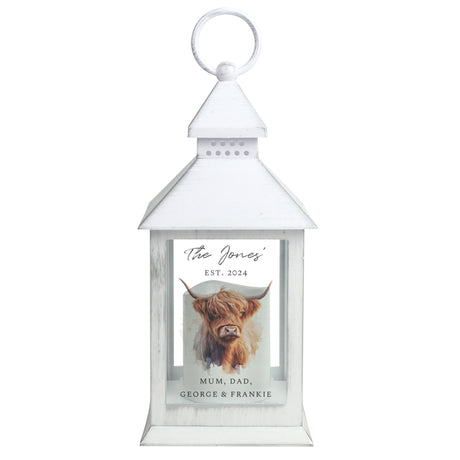 Personalised Highland Cow LED Lantern: 5 - LED Lighting By Gift Moments