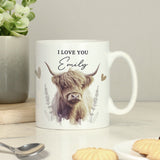 Personalised Highland Cow Ceramic Mug: 2 - Mugs By Gift Moments