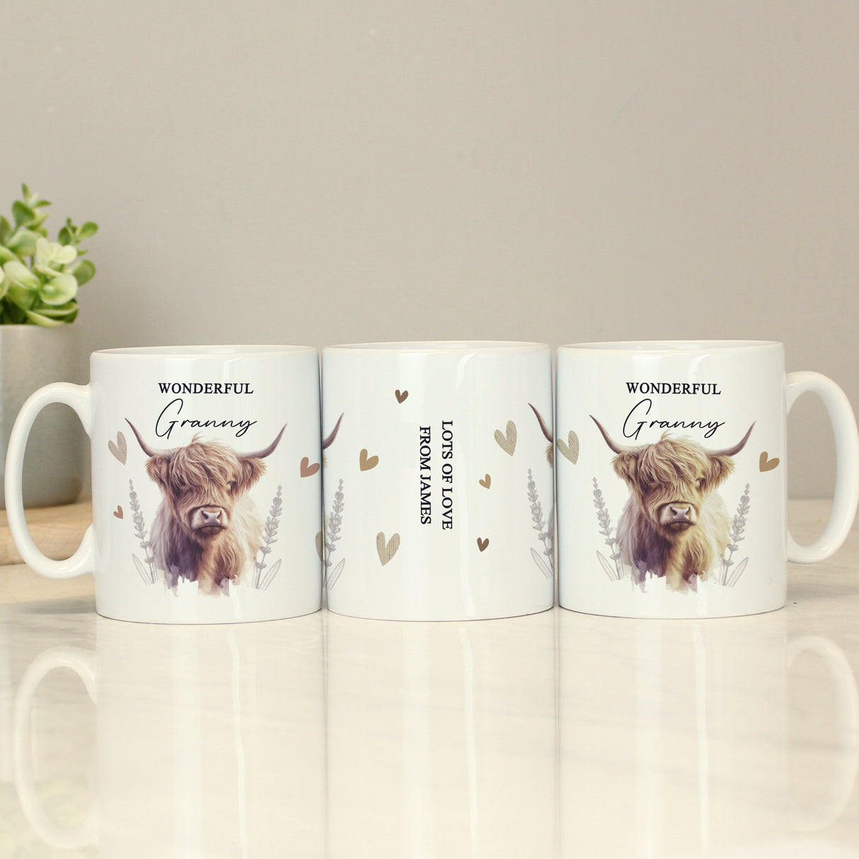 Personalised Highland Cow Ceramic Mug: 4 - Mugs By Gift Moments