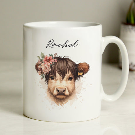 Personalised Highland Cow Ceramic Mug: 3 - Mugs By Gift Moments