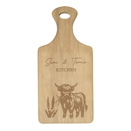 Personalised Highland Cow Paddle Board: 4 - Chopping Boards By Gift Moments