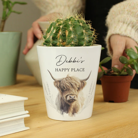 Personalised Highland Cow Plant Pot: 3 - Pots & Planters By Gift Moments