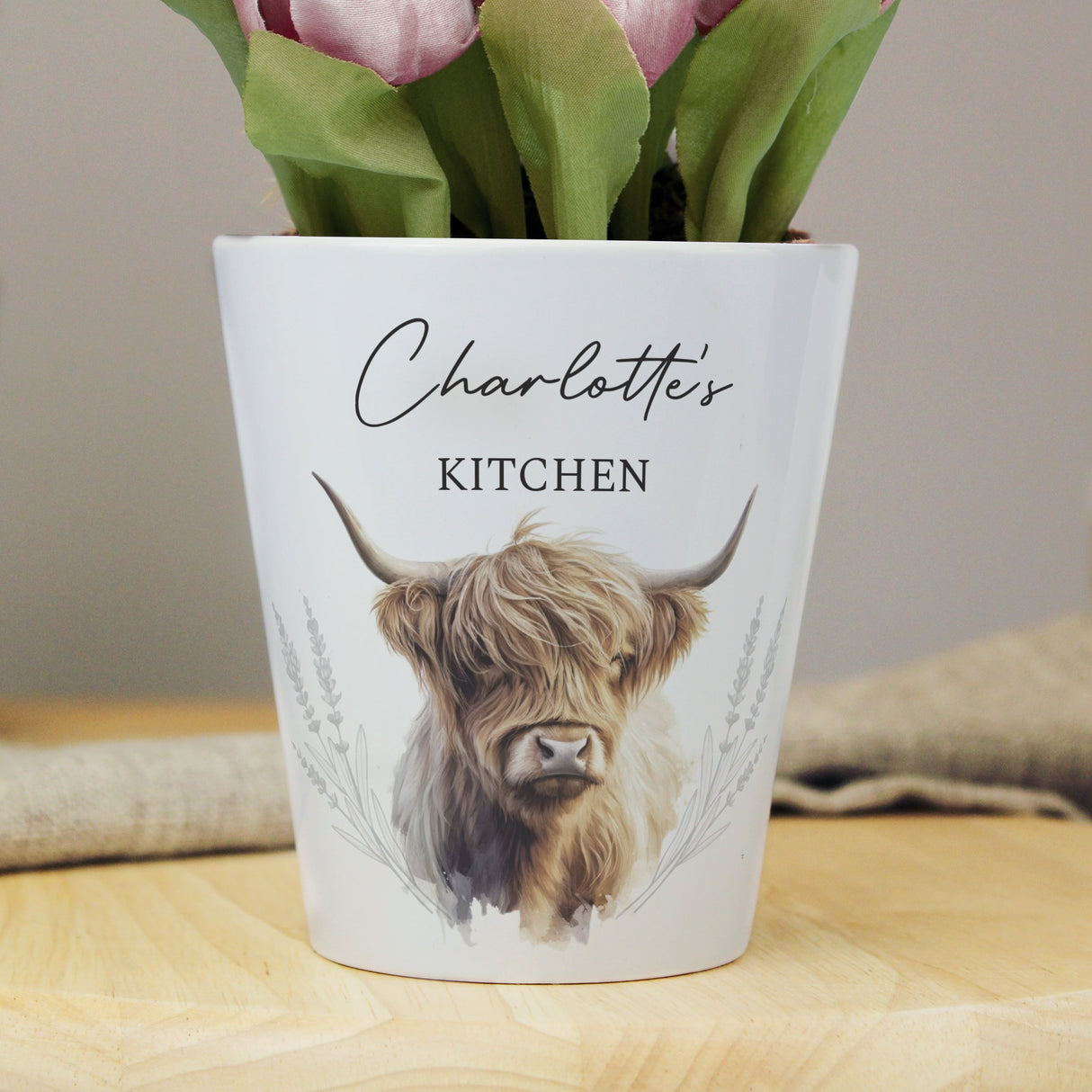 Personalised Highland Cow Plant Pot: 1 - Pots & Planters By Gift Moments