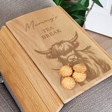 Personalised Highland Cow Sofa Tray: 2 - Coasters By Gift Moments