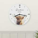 Personalised Highland Cow Wooden Clock: 3 - Clocks By Gift Moments