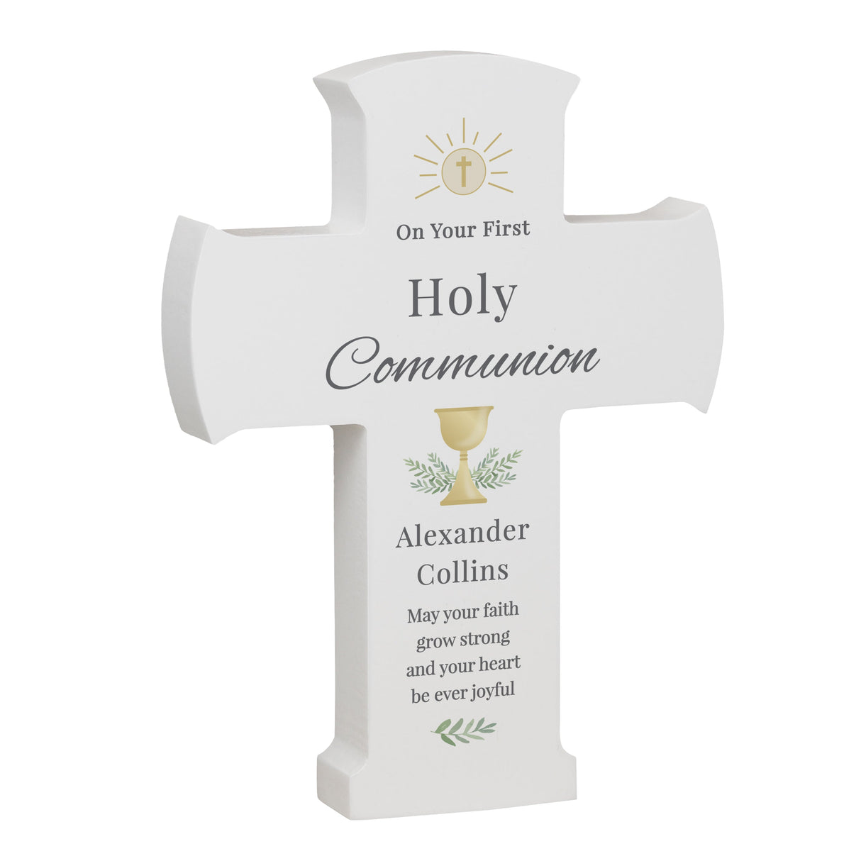 Personalised Holy Communion Cross Wooden Ornament: 5 - Ornaments By Gift Moments