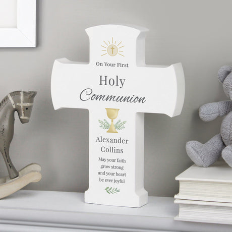 Personalised Holy Communion Cross Wooden Ornament: 4 - Ornaments By Gift Moments