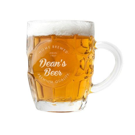 Personalised Dimpled Beer Glass 1 Pint: 5 - Beer Glasses By Gift Moments