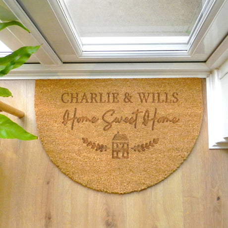 Personalised Half Moon Indoor Doormat: 2 - Doormats By Gift Moments