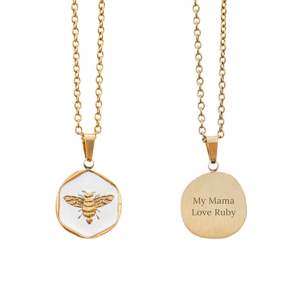 Personalised Honey Bee Necklace: 4 - Necklaces By Gift Moments