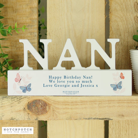 Personalised Wooden Butterfly Nan Ornament: 4 - Ornaments By Hotchpotch