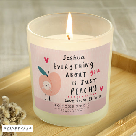 Personalised Peachy Scented Candle Jar: 1 - Candles By Hotchpotch