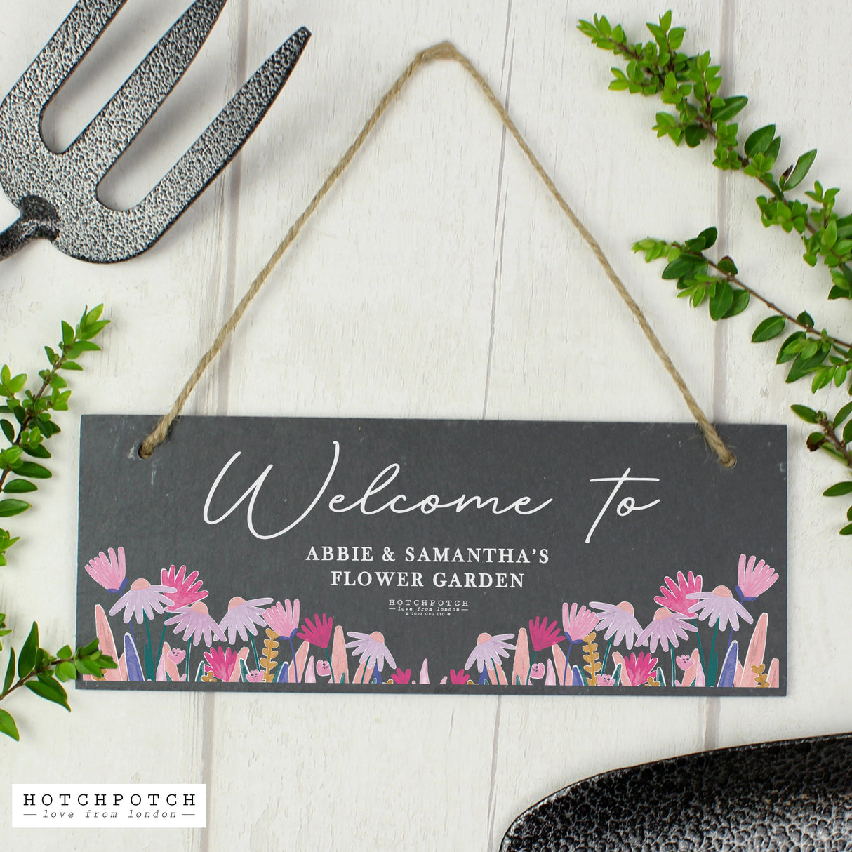 Personalised Hotchpotch Floral Slate Plaque: 3 - Signs & Plaques By Hotchpotch