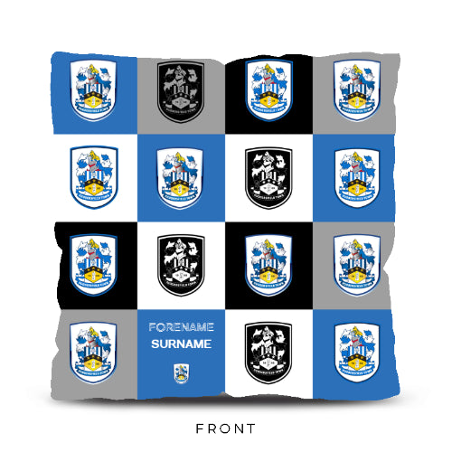 Huddersfield Town FC Personalised Chequered Cushion: 1 - Cushions By Huddersfield Town