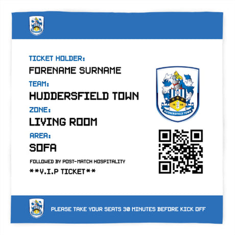 Personalised Huddersfield Town FC Fleece Blanket: 1 - Blankets By Huddersfield Town