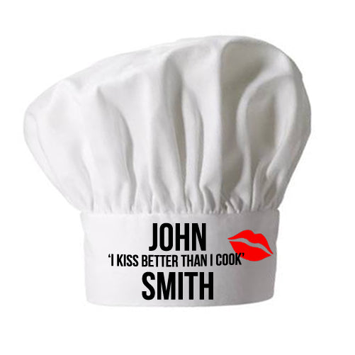 Personalised I Kiss Better Than I Cook Chef Hat Default Title - Chef Hats at Gift Moments