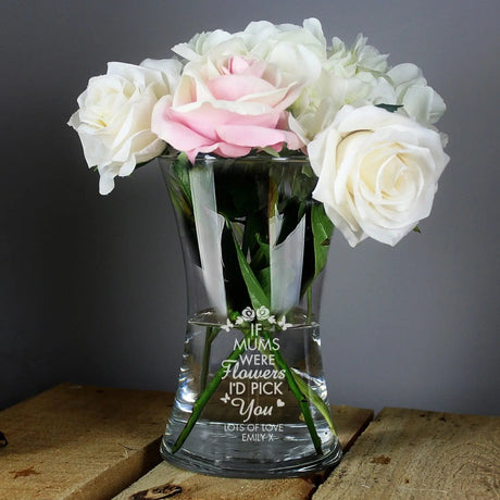 Personalised I’d Pick You Glass Vase: 1 - Vases By Gift Moments