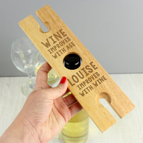 Personalised Wine Glass & Bottle Holder: 3 - Barware By Gift Moments