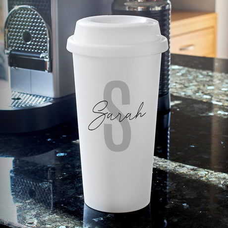 Personalised Eco Travel Cup with Initials: 3 - Travel Mugs By Gift Moments