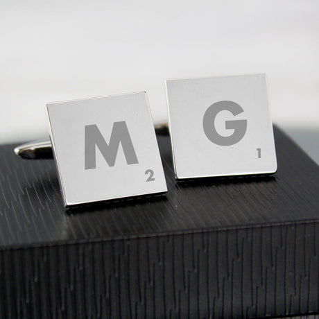 Personalised Initials & Age Square Cufflinks: 1 - Cufflinks & Tie Slides By Gift Moments