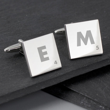 Personalised Initials & Age Square Cufflinks: 2 - Cufflinks & Tie Slides By Gift Moments