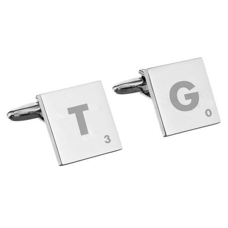 Personalised Initials & Age Square Cufflinks: 5 - Cufflinks & Tie Slides By Gift Moments