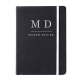 Personalised Initials Black Hardback Notebook: 6 - Notebooks By Gift Moments