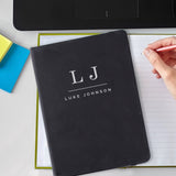 Personalised Initials Black Hardback Notebook: 1 - Notebooks By Gift Moments