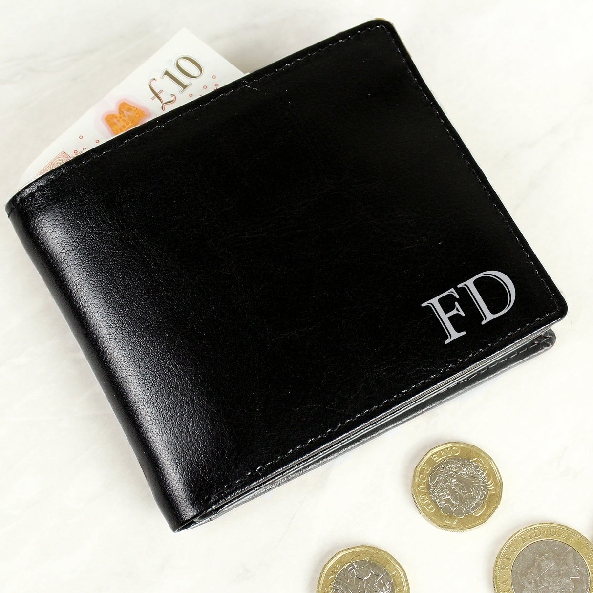 Personalised Leather Wallet with Initials: 4 - Wallets & Money Clips By Gift Moments