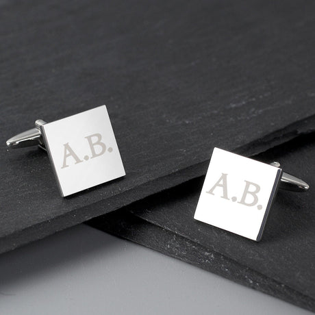 Personalised Initials Square Cufflinks: 2 - Cufflinks & Tie Slides By Gift Moments