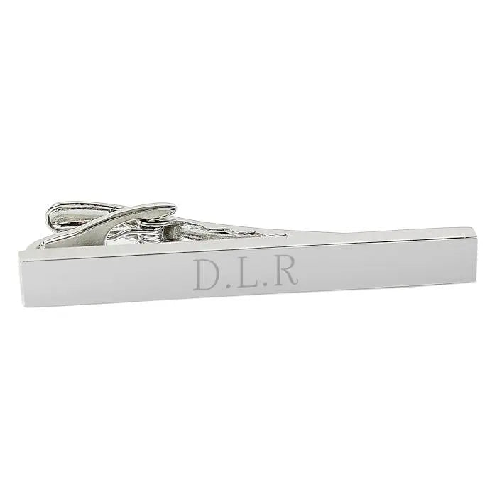 Personalised Silver Initials Tie Clip: 3 - Cufflinks & Tie Slides By Gift Moments