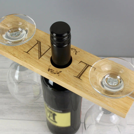 Personalised Initials Wine Glass & Bottle Holder: 1 - Barware By Gift Moments