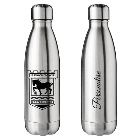 Ipswich Town FC Crest Silver Water Bottle: 1 - Water Bottles By Ipswich Town