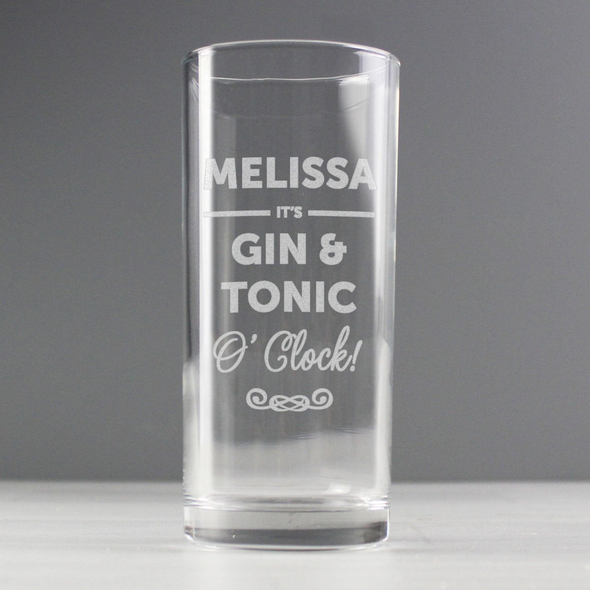 Personalised It’s O’Clock Hi Ball Glass: 3 - Highball Glasses By Gift Moments