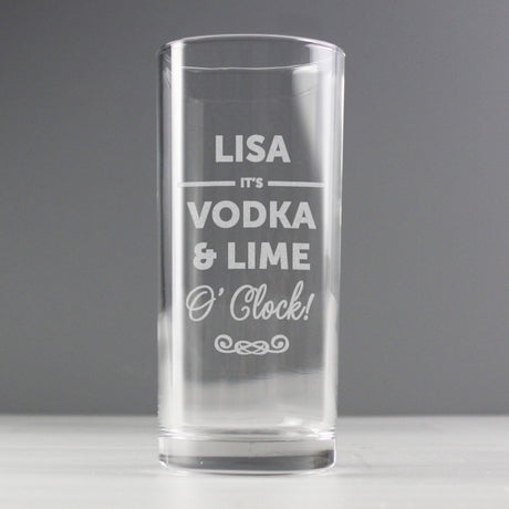 Personalised It’s O’Clock Hi Ball Glass: 6 - Highball Glasses By Gift Moments