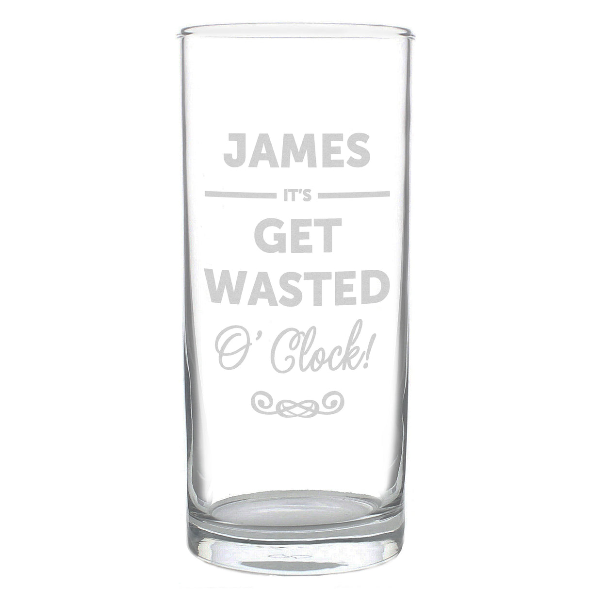 Personalised It’s O’Clock Hi Ball Glass: 5 - Highball Glasses By Gift Moments