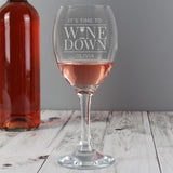 Personalised Time to Wine Down Glass: 1 - Wine Glasses By Gift Moments