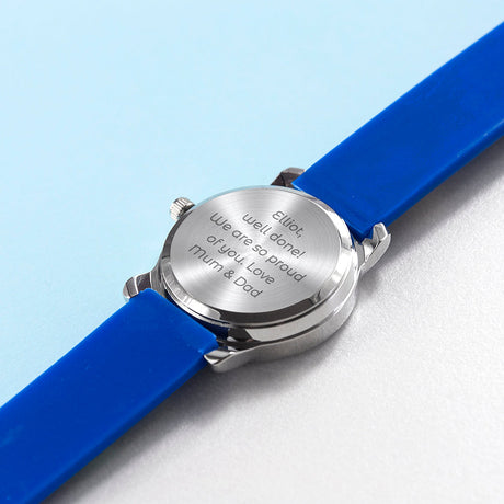 Personalised Kids Blue Football Watch: 7 - Metal Watches By Gift Moments