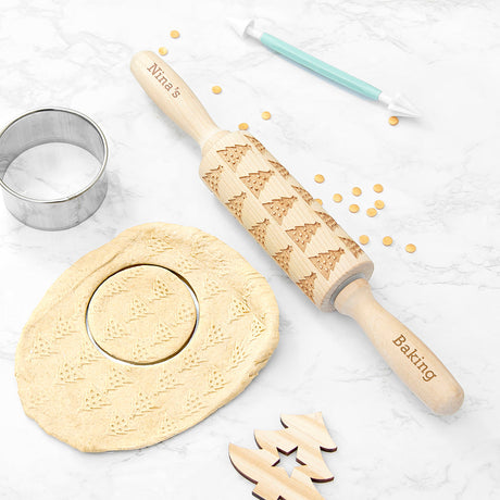 Personalised Kids Christmas Tree Rolling Pin: 1 - Tools By Gift Moments