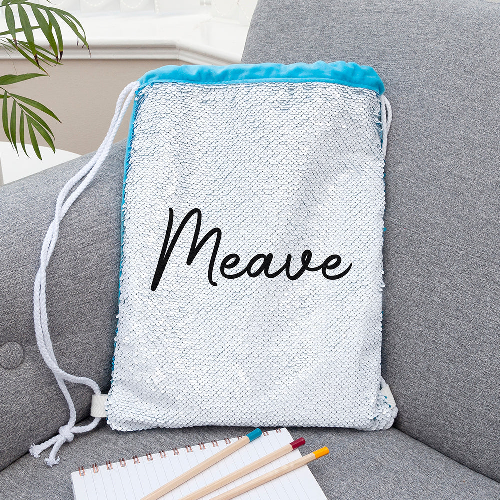 Personalised Hidden Message Sequin Bag: 5 - Blue - Kids Bags By Gift Moments