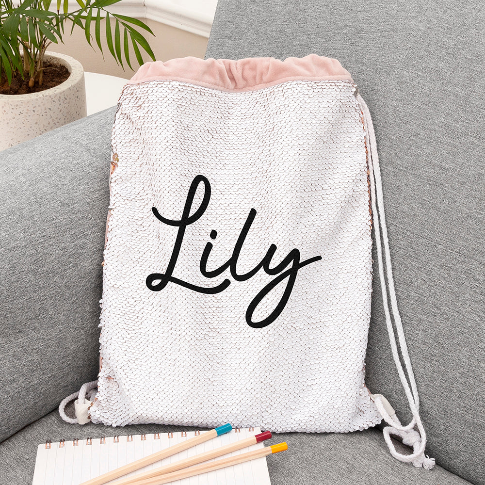 Personalised Hidden Message Sequin Bag: 1 - Gold - Kids Bags By Gift Moments