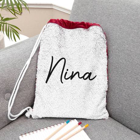 Personalised Hidden Message Sequin Bag: 2 - Red - Kids Bags By Gift Moments