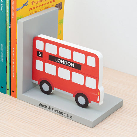 Personalised Double Decker Bus Bookends: 3 - Bookends By Gift Moments