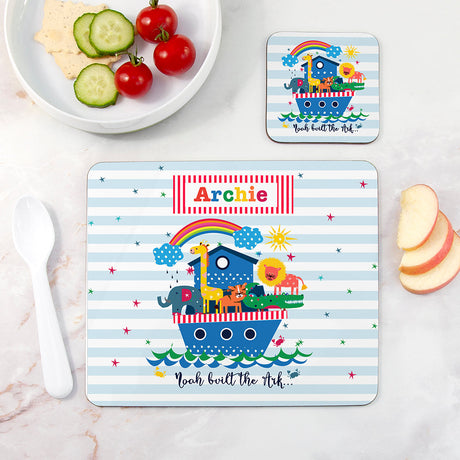 Personalised Noah’s Ark Placemat & Coaster Set: 1 - Placemats By Gift Moments