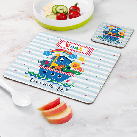 Personalised Noah’s Ark Placemat & Coaster Set: 2 - Placemats By Gift Moments