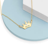 Personalised Princess Crown Necklace for Kids: 5 - Gold - Necklaces By Gift Moments