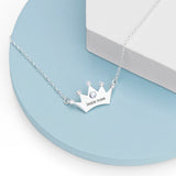 Personalised Princess Crown Necklace for Kids: 6 - Silver - Necklaces By Gift Moments