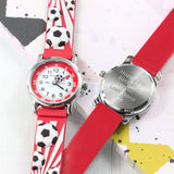 Personalised Kids Red Football Watch: 6 - Metal Watches By Gift Moments